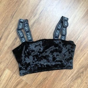PINK Black Velvet Bralette